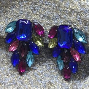 Thelma Deutsch Vintage Rhinestone Earrings